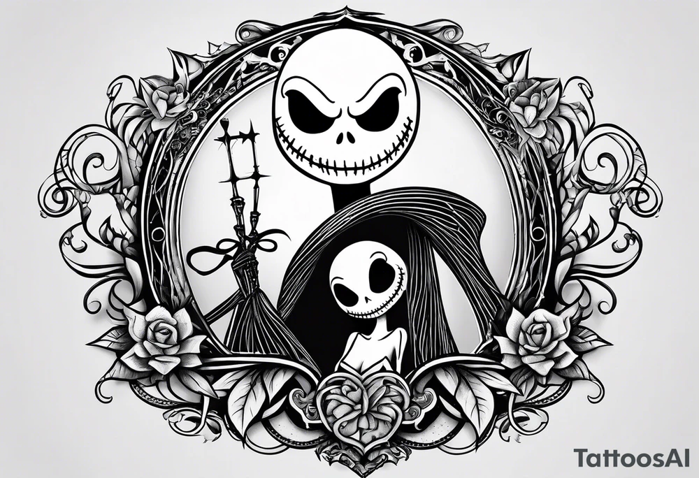 Jack skellington and sally for couple tattoo idea Jack skellington and sally for couple tattoo idea