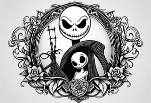 Jack skellington and sally for couple tattoo idea