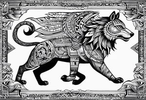 Aztec animal tattoo idea
