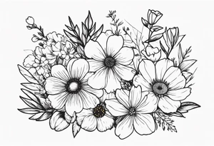 wildflower bouquet tattoo idea