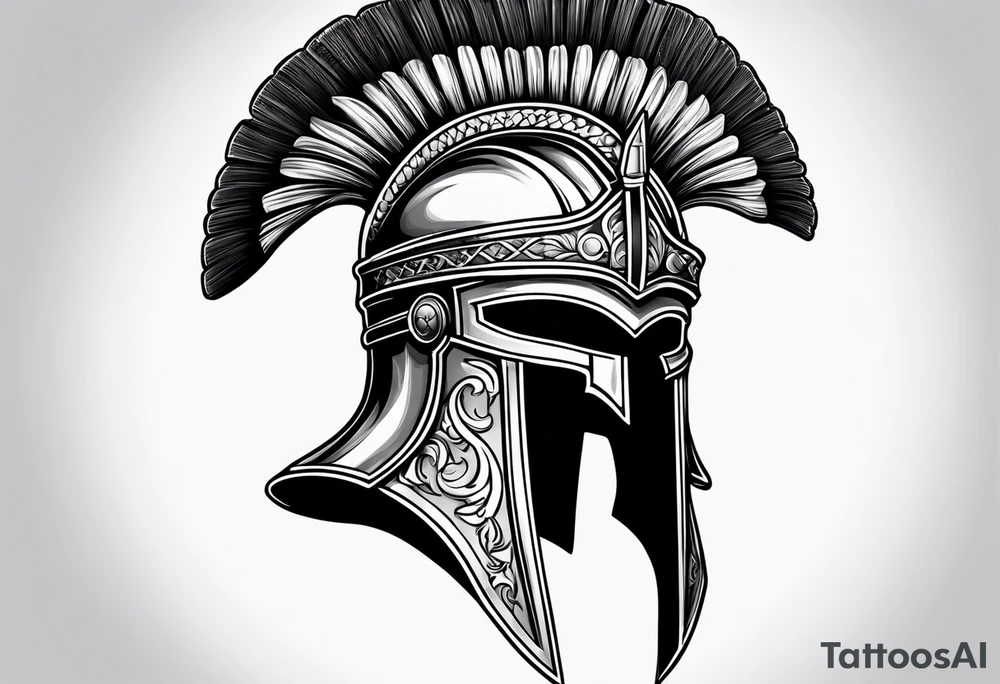 Roman and spartan helmet tattoo idea