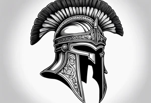 Roman and spartan helmet tattoo idea