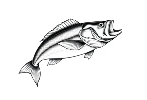 fish bass full sleeve under water tattoo idea