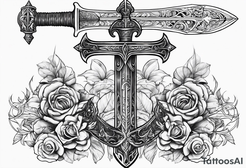 Sword and cross tattoo idea