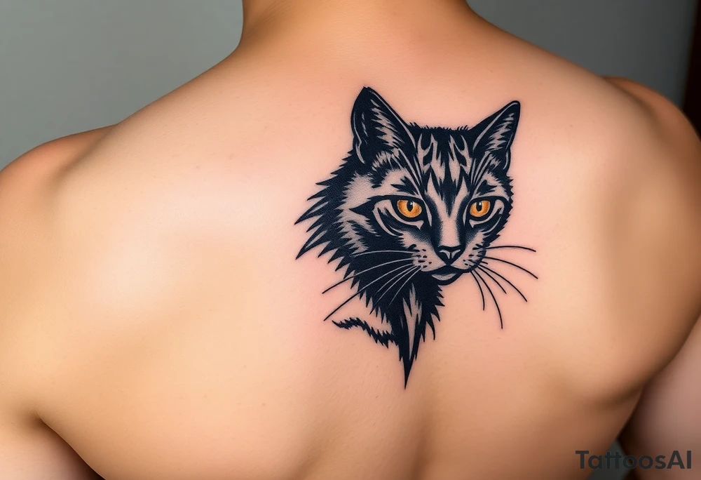 black cat tattoo idea