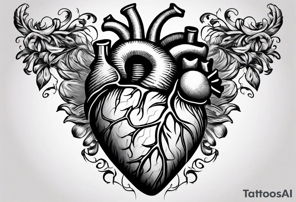 ribs exposing anatomically correct heart tattoo idea