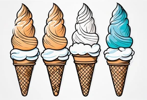 one scoop ice cream cone tattoo idea