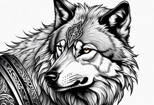 wolf with sword tattoo idea