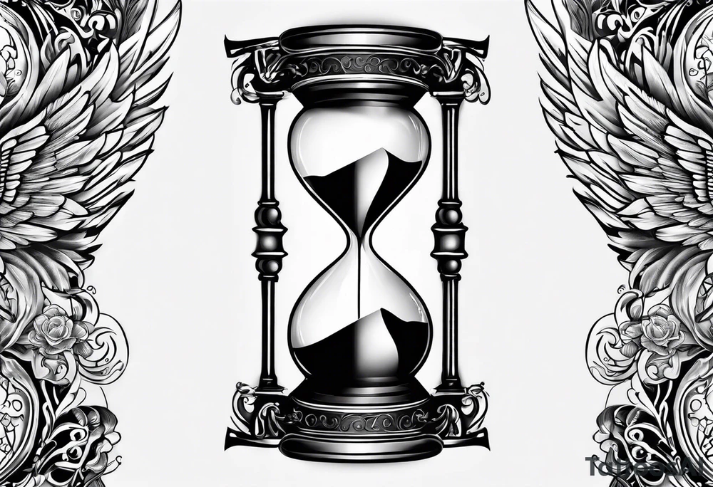 hourglass with wing carpe diem for men tattoo idea