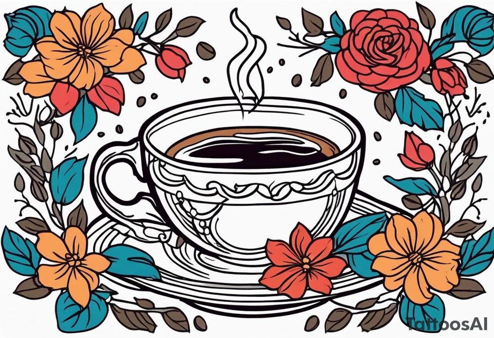 coffee
old school vintage simple traditional design surrounded by vintage flowers


bold color simple tattoo idea