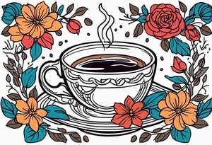 coffee
old school vintage simple traditional design surrounded by vintage flowers


bold color simple tattoo idea