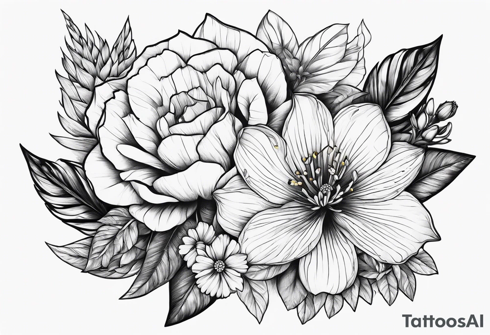 velocirapto con flores tattoo idea