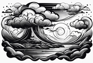 Dark clouds storm clouds destruction tattoo idea