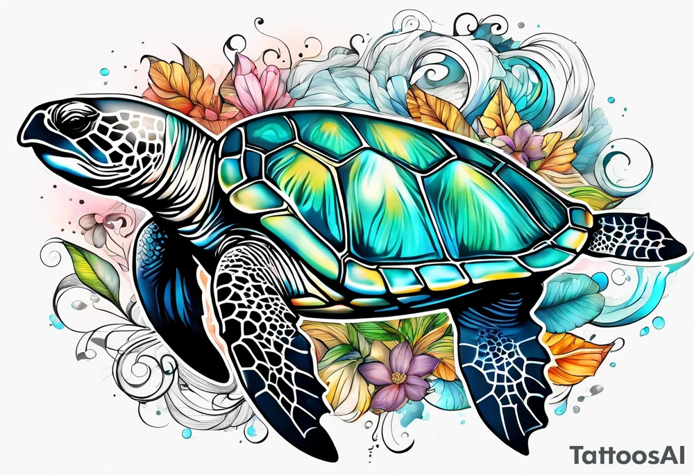 Turtle, manatee, dolphin tattoo idea