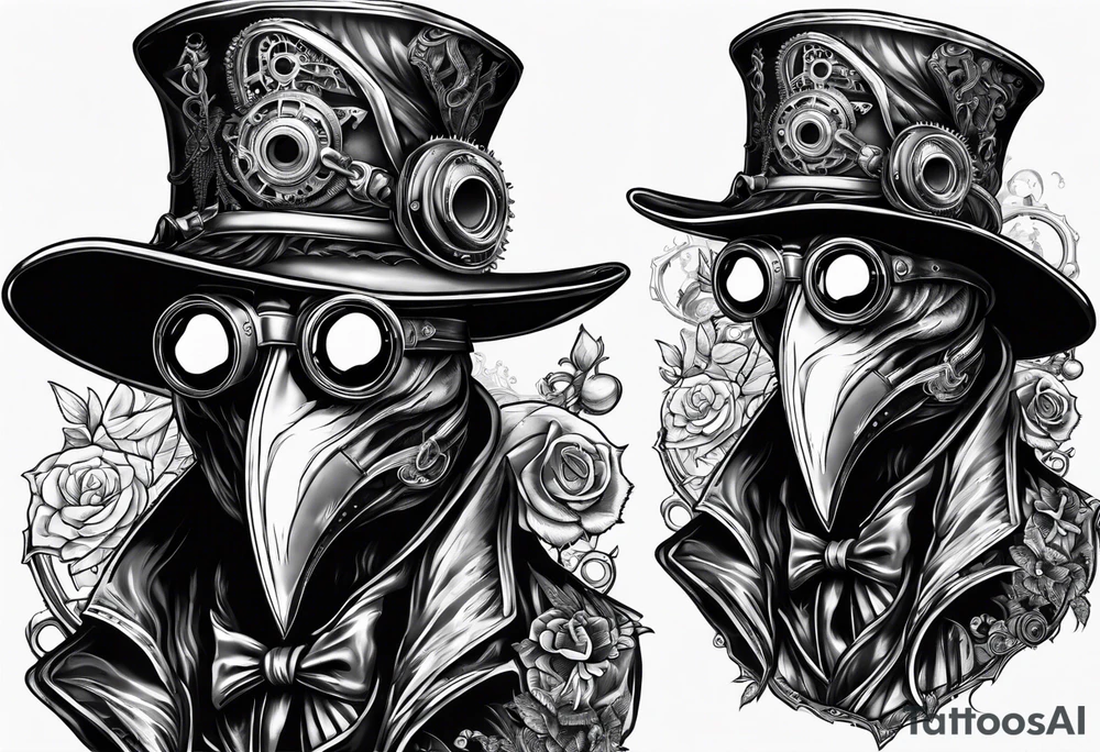 steampunk plague doctor tattoo idea