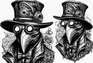 steampunk plague doctor tattoo idea