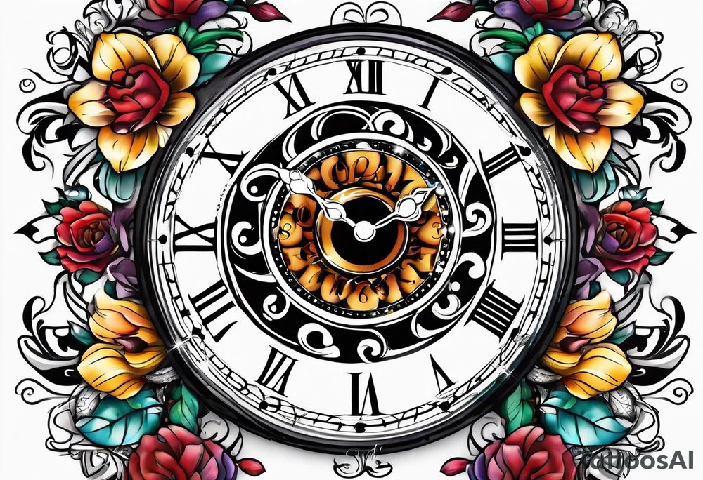 Time Chaim flower tattoo idea