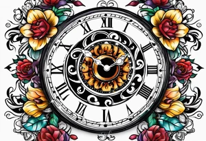 Time Chaim flower tattoo idea