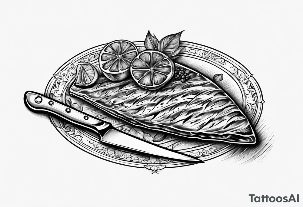 simple chef knife tattoo idea