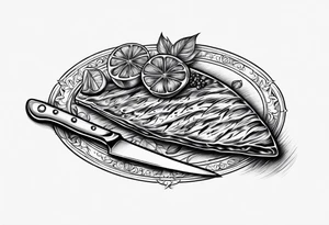 simple chef knife tattoo idea