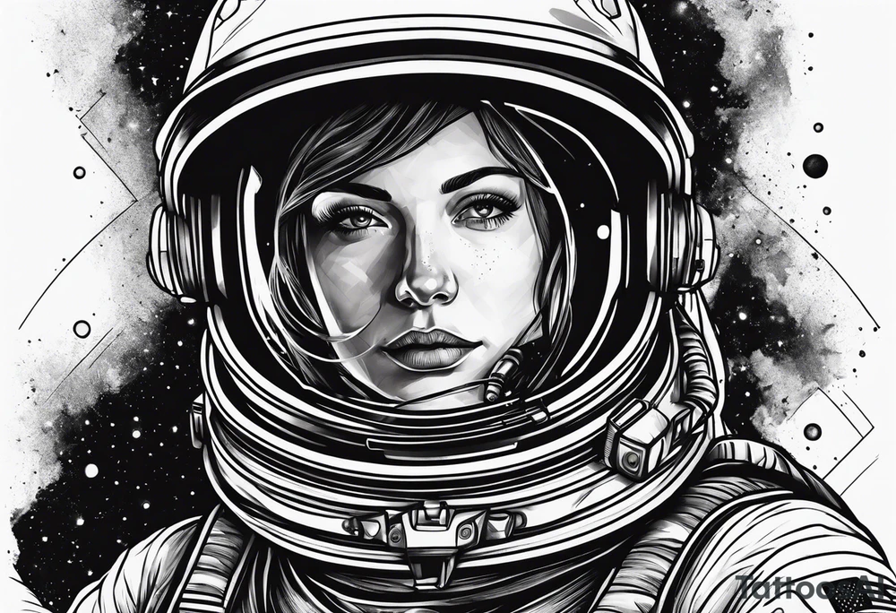 astronaut in space tattoo idea