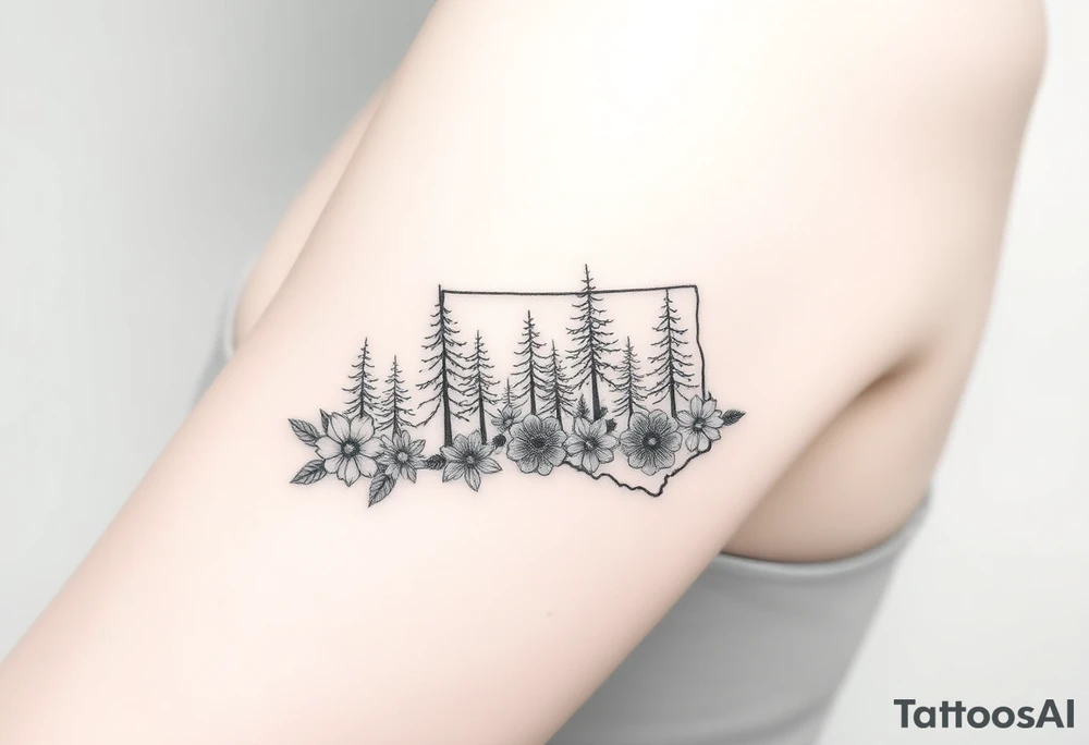 Texas 
Washington 
Connecticut 
All separate states 
State trees and flowers tattoo idea