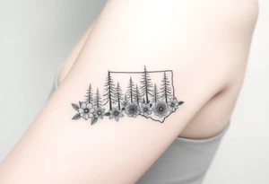 Texas 
Washington 
Connecticut 
All separate states 
State trees and flowers tattoo idea