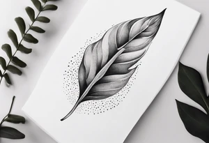 very simple design of leaves with flow , white background tattoo idea