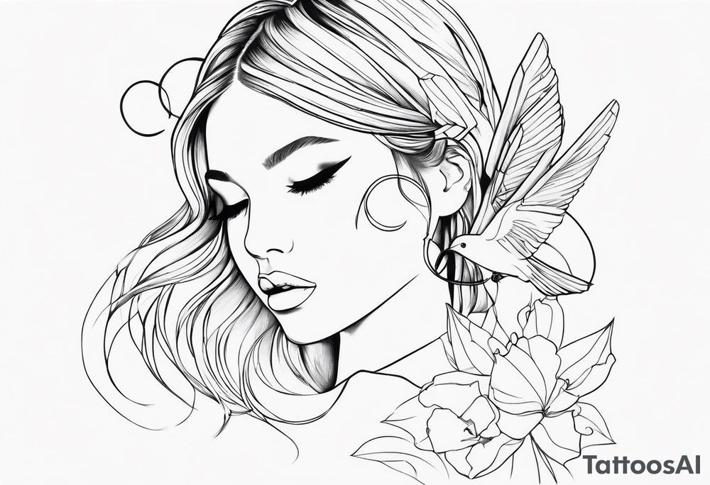 humming girl tattoo idea