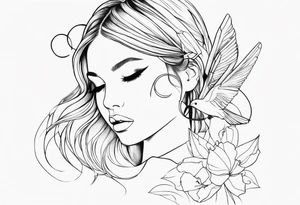 humming girl tattoo idea