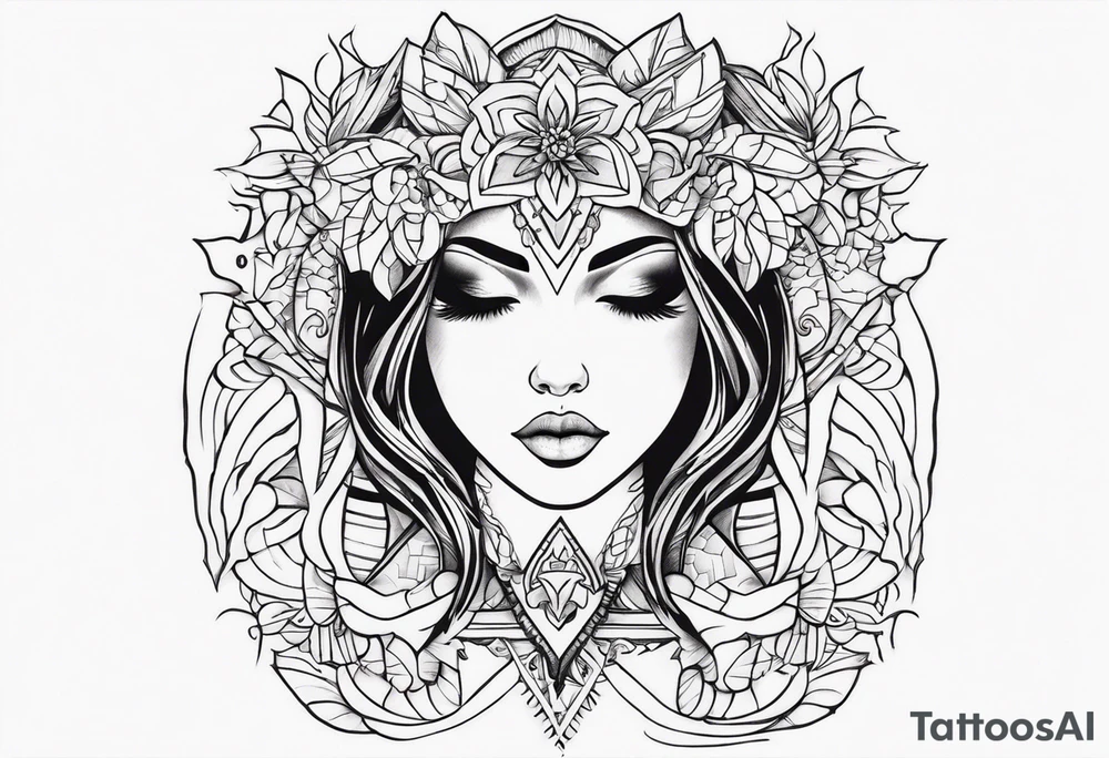 Beautiful naked lady tattoo idea