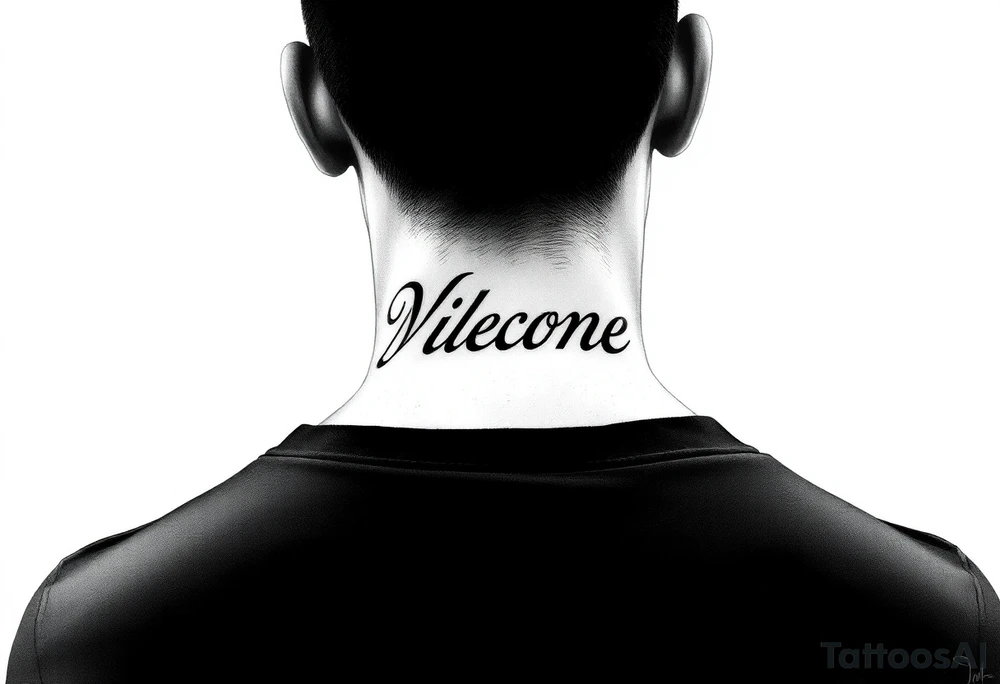 Name on the side of my neck behind the ear cover up tattoo idea tattoo idea
