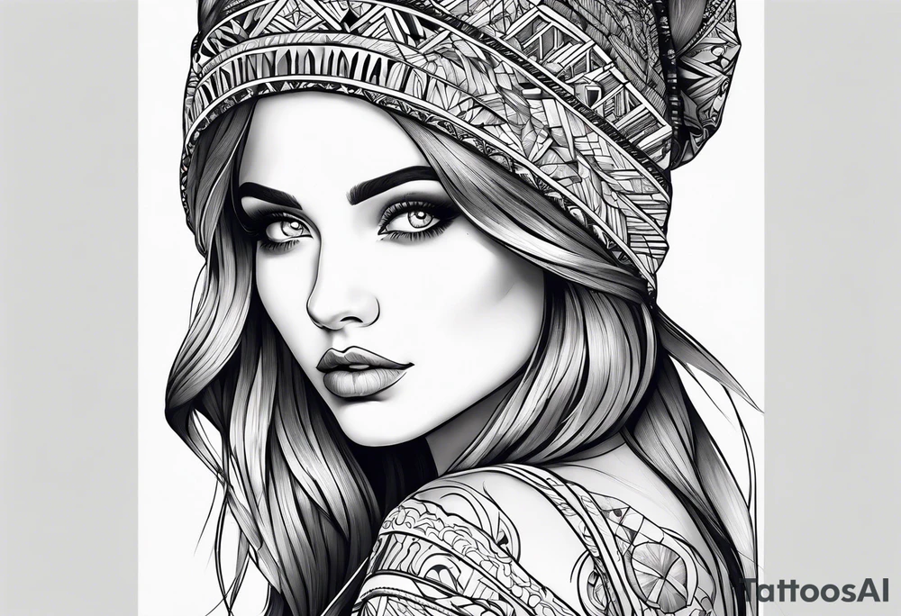 A girl with blue eyes tattoo idea