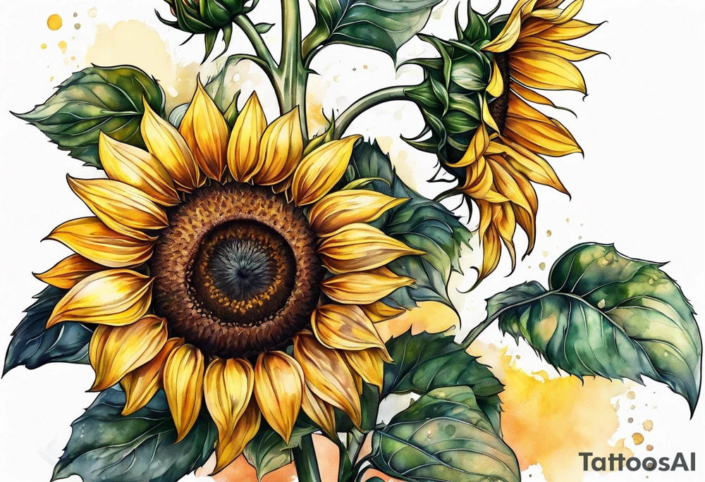 a sunflower tattoo idea