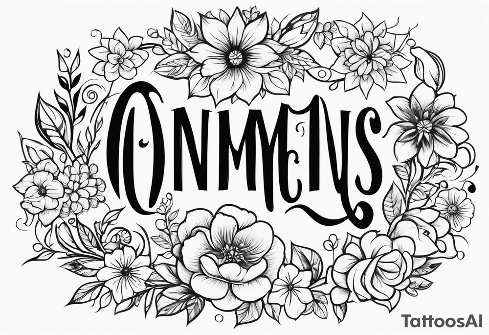 ornaments of flowers tattoo idea