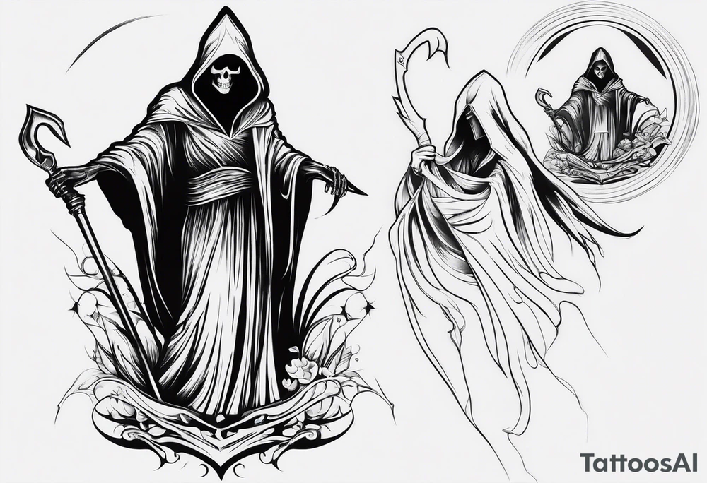 Sexy grim reaper tattoo idea