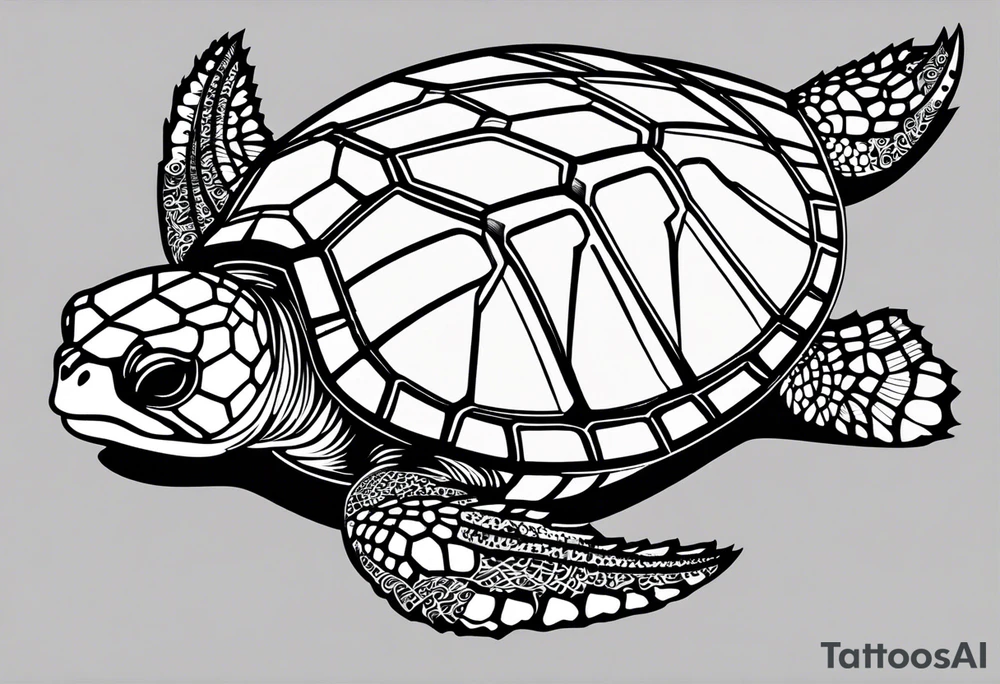 small tribal sea turtle
 tattoo tattoo idea