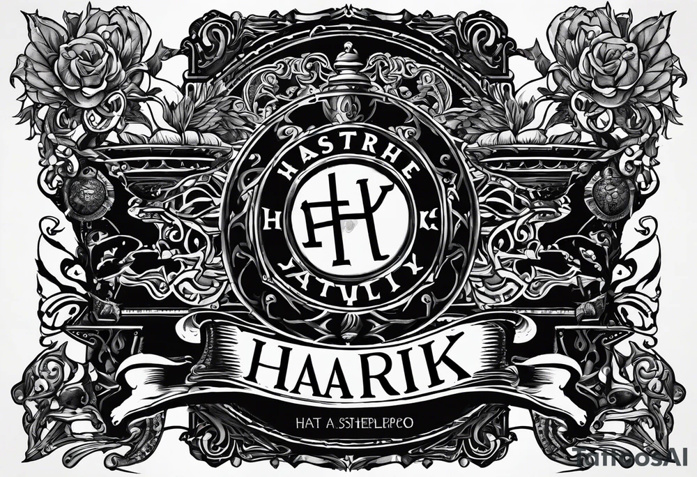 Vintage style tattoo with the word, "HARK" tattoo idea