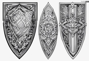 Leg shield tattoo tattoo idea