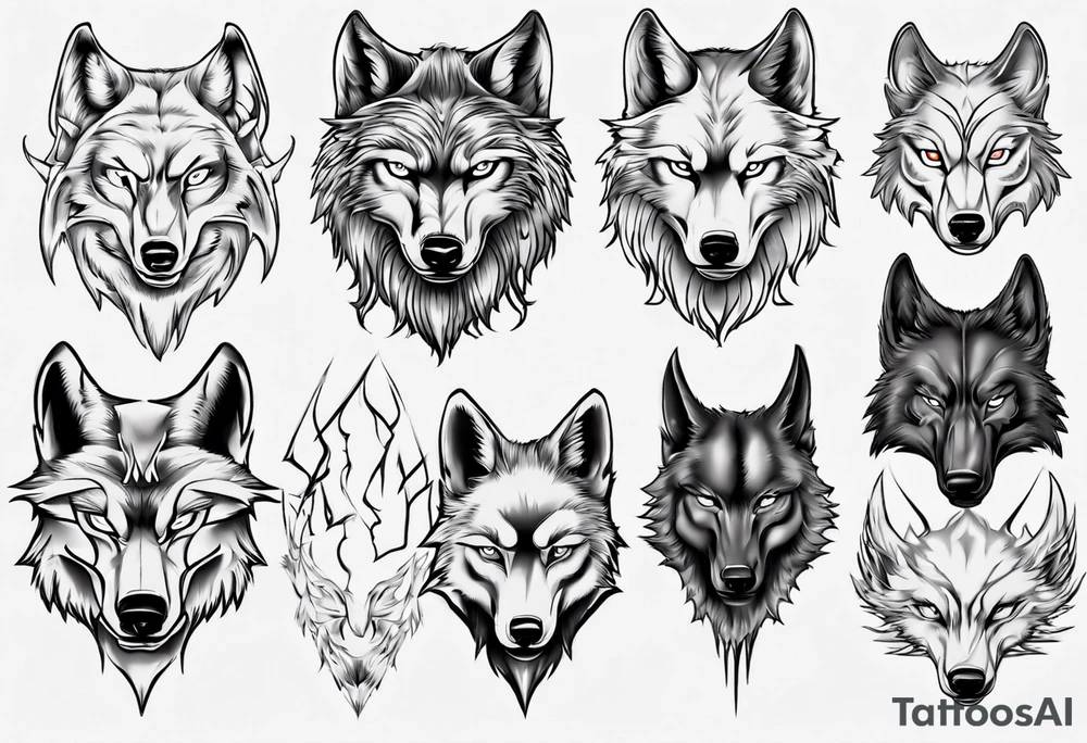 wolf head tattoo idea