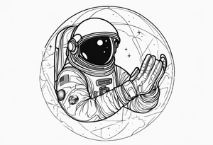 glove of an astronaut suit holding the earth tattoo idea