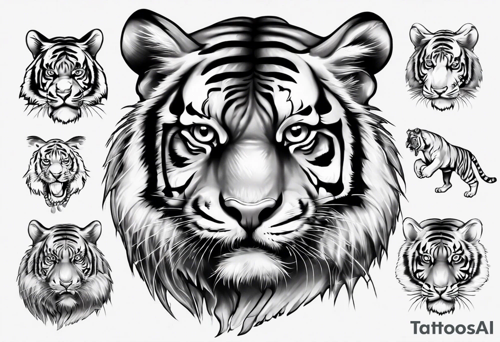 i want my last name ‘DEZIUS’ with a tiger 
i would like my last name to be the main image tattoo idea