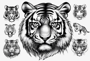 i want my last name ‘DEZIUS’ with a tiger 
i would like my last name to be the main image tattoo idea
