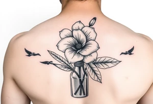 a Edelwiss flower in a winebottle.
in color
more sailor style tattoo idea