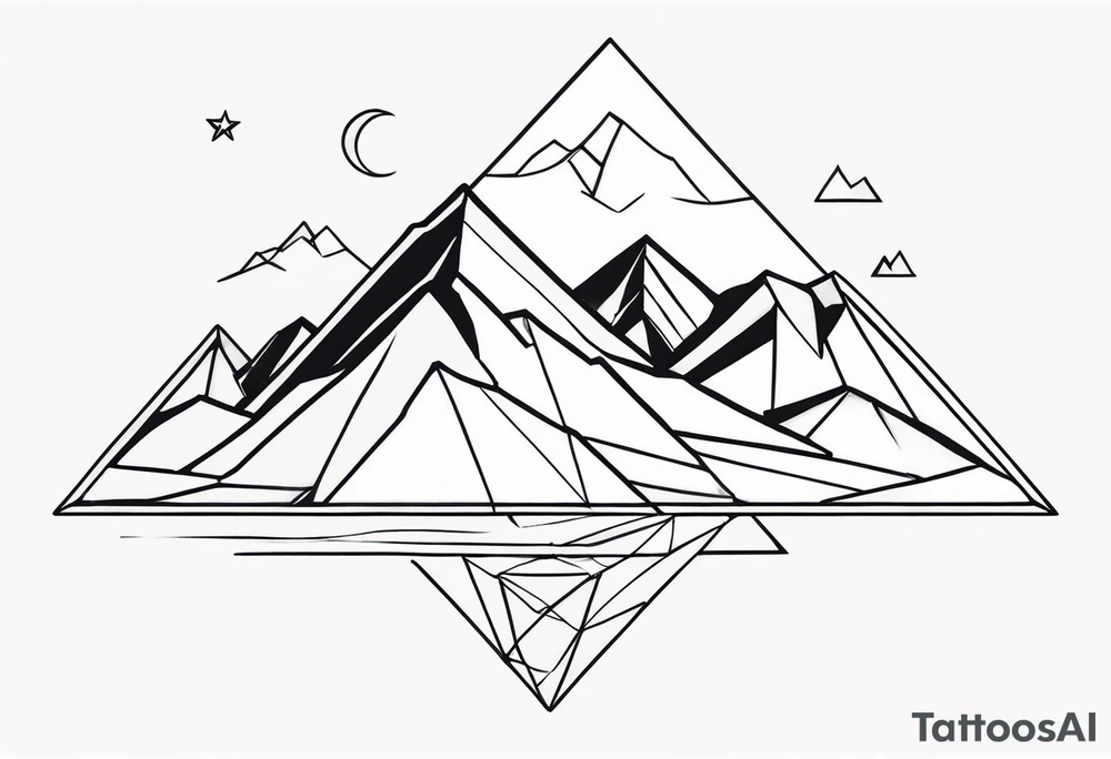 geometric mountains tattoo idea