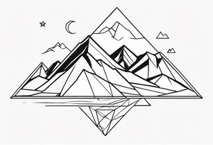 geometric mountains tattoo idea