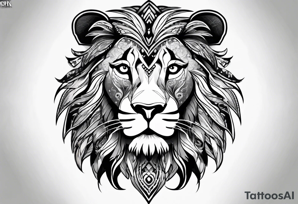 Add on to lion already in place tattoo idea