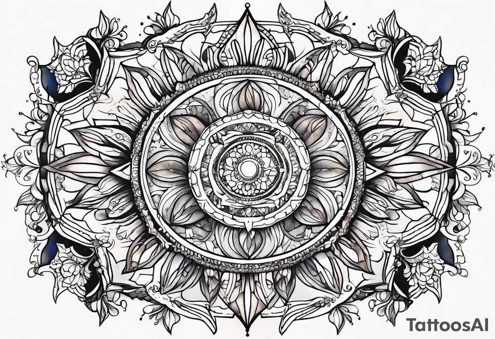 Thigh Sun Catcher Mandela tattoo idea