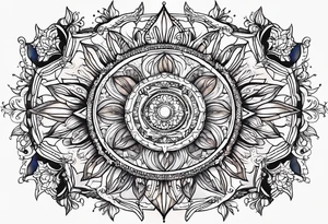 Thigh Sun Catcher Mandela tattoo idea