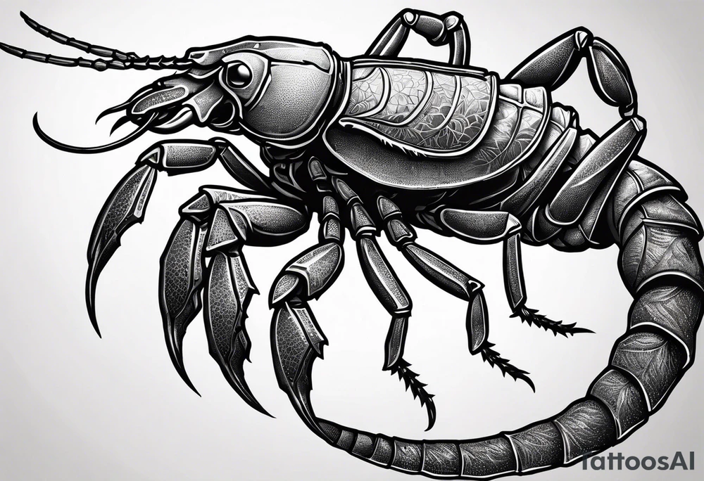 Make a preview of a scorpion.
The tattoo should be on the leg tattoo idea